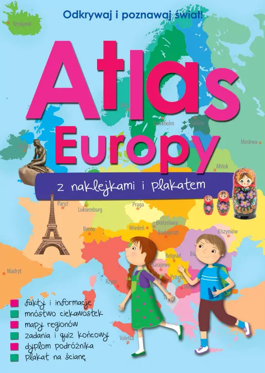 Atlas Europy z naklejkami i plakatem - tantis.pl