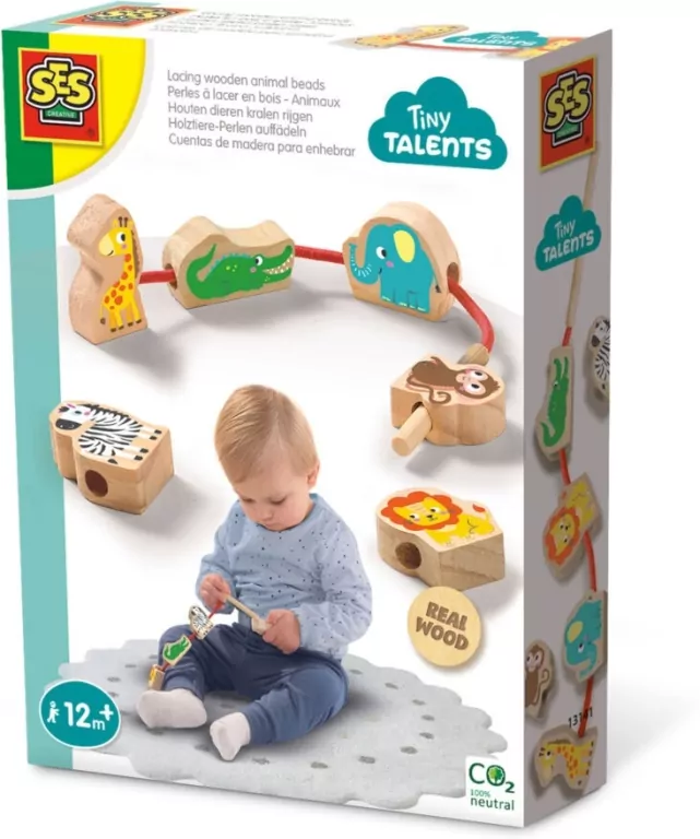 Zwierzęta. Drewniana sznurowanka - tantis.pl