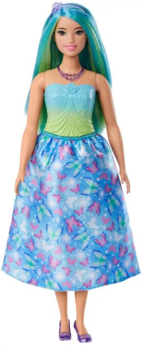 Barbie Księżniczka. Lalka Niebiesko-zielony strój - tantis.pl