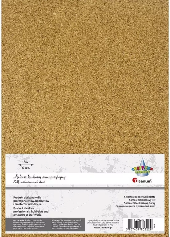Arkusze korkowe samoprzylepne A4 1mm 6szt - tantis.pl