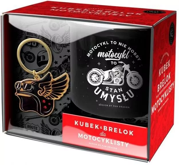 Zestaw: kubek i brelok Hobby. Motocykl - tantis.pl