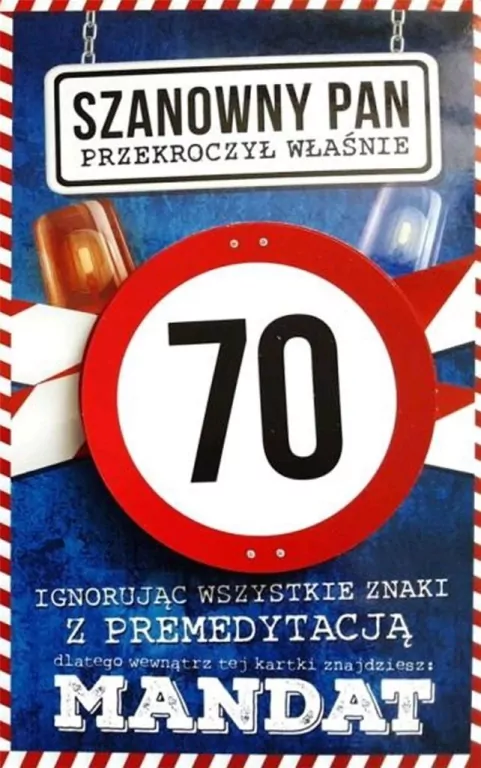 Karnet. Urodziny 70 męskie - tantis.pl