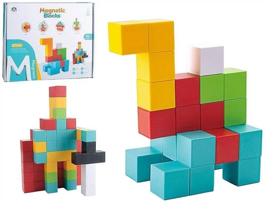 Klocki magnetyczne 80el - tantis.pl