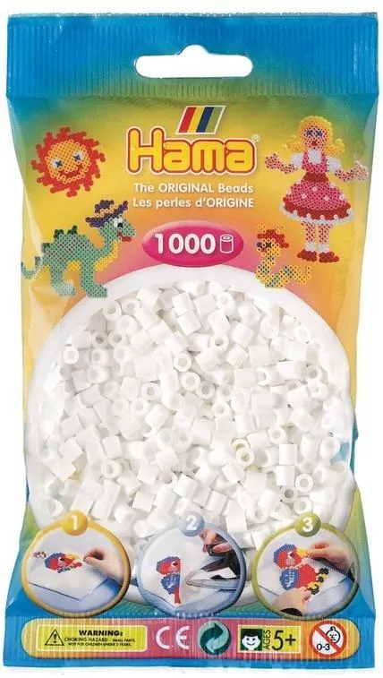 Koraliki Midi w woreczku 1000el białe - tantis.pl