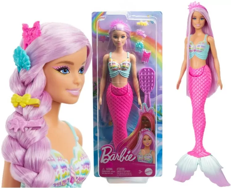 Mattel. Barbie Syrenka. Lalka Długie włosy HRR00 - tantis.pl