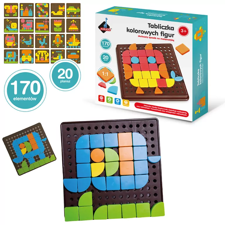 Tabliczka kolorowych figur. Genialny dzieciak - tantis.pl