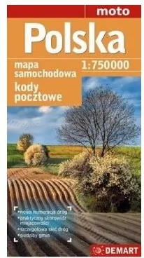 Mapa samochodowa - Polska 1:750 000 kody pocztowe - tantis.pl