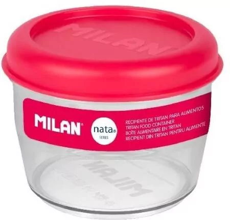 Pojemnik na lunch okrągły 0,5L różowy MILAN - tantis.pl