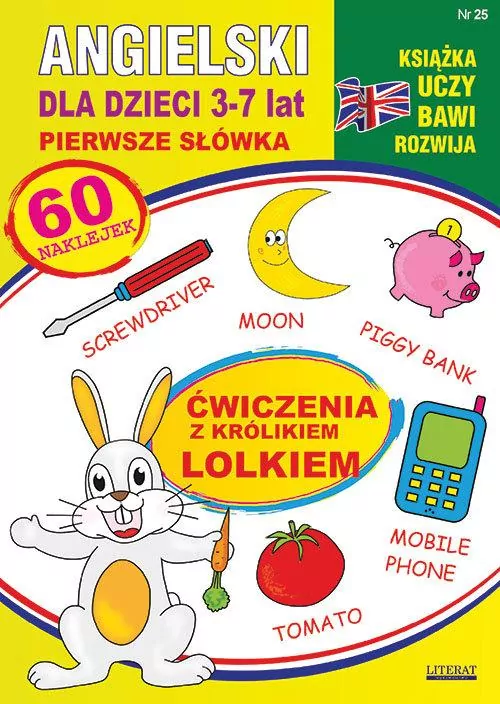 Angielski dla dzieci 3-7 lat. Pierwsze słówka. Ćwiczenia z królikiem Lolkiem - tantis.pl