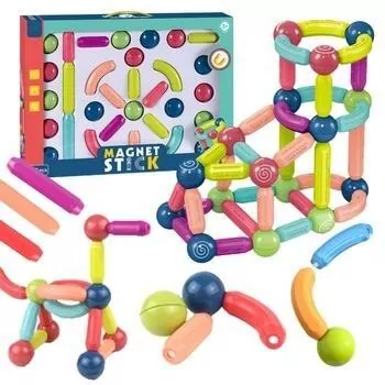 Klocki pałeczki magnetyczne 46el - tantis.pl