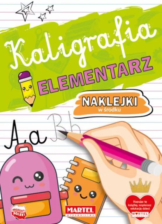 Kaligrafia. Elementarz z naklejkami - tantis.pl