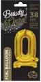 Balon foliowy B&C Cyfra stojaca "0" złota 38cm - tantis.pl