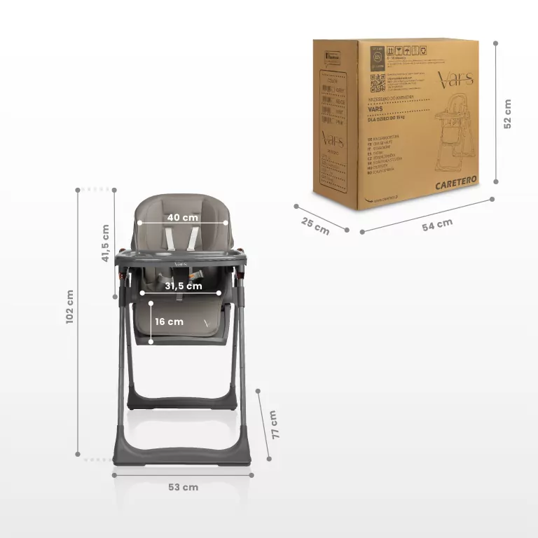 Caretero Krzesełko do karmienia Vars mint - tantis.pl