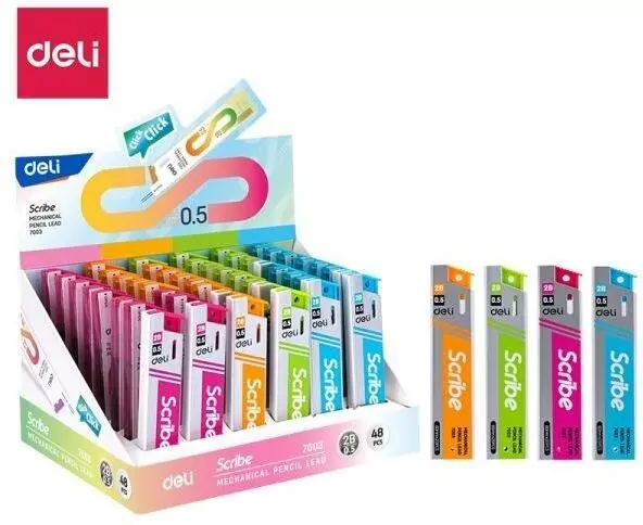 Rysiki 0,5mm 2B mix DELI - tantis.pl