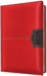 Kalendarz 2026 A6 tygodniowy czerwony