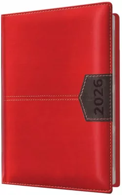 Kalendarz 2026 A6 tygodniowy czerwony