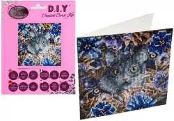 Diamentowa mozika Koty i kwiaty 18x18cm