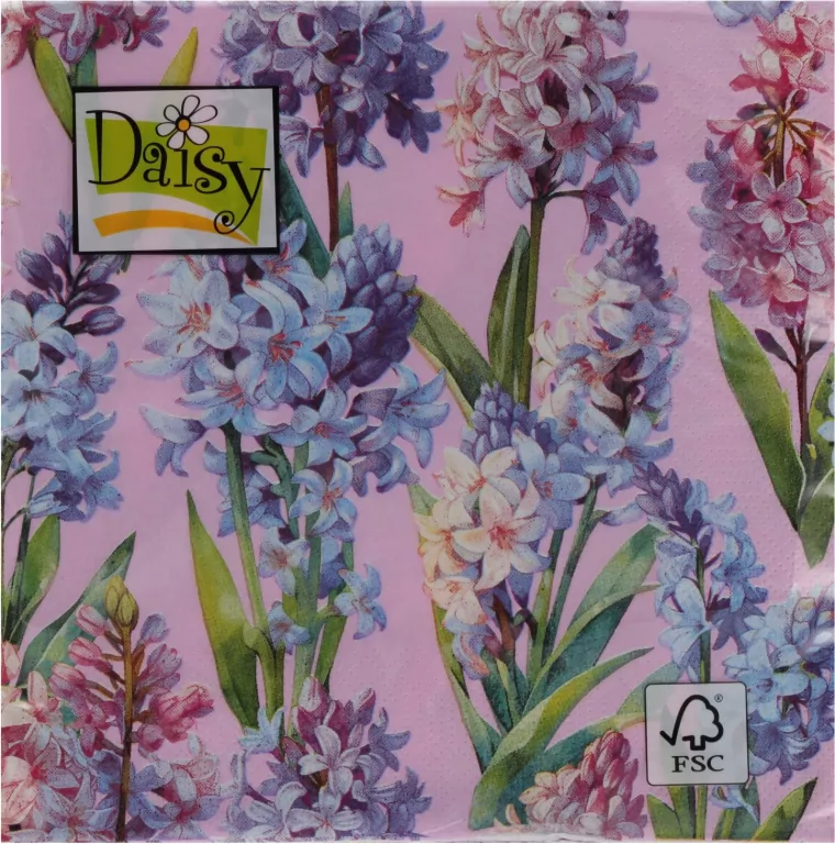 Serwetki DAISY Lunch SD 330x330 Kwiaty fioletowo-różowe 010201 - tantis.pl