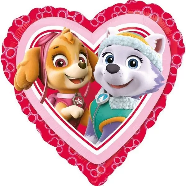 Balon foliowy Psi Patrol Love girl standard serce - tantis.pl