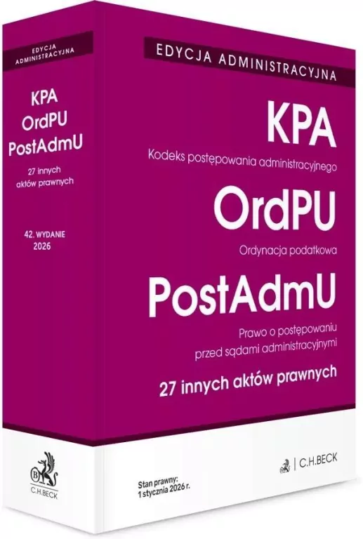 Edycja administracyjna. KPA, OrdPU, Post AdmU... - tantis.pl