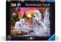 Puzzle 500 świecące - Jednorożce nad rzeką - tantis.pl