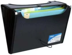 Strigo. Teczka A4 z 12 przekładkami V-file, czarna