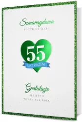 Karnet B6 Rocznica ślubu Szmaragdowa