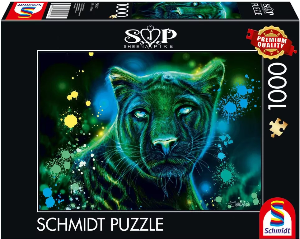 Puzzle 1000 Sheena Pike Zielono-niebieska pantera - tantis.pl