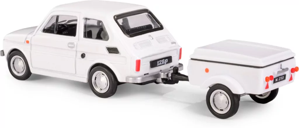 Fiat 126p + przyczepa Niewiadów Krótka biały - tantis.pl