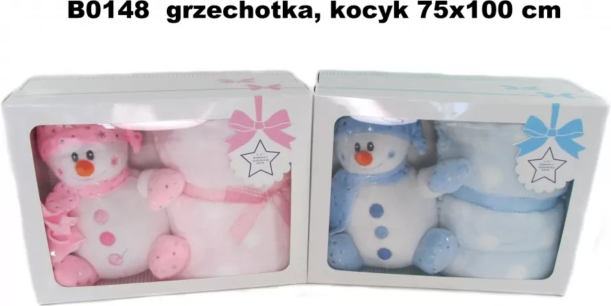 Słonik z grzechotką i kocykiem 75x100cm MIX - tantis.pl