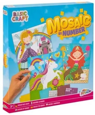 Mozaika po numerach 22x22cm jednorożec różowa