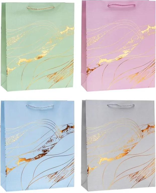 Torebka ozdobna 18x23x8cm hot-stamp mix ROZETTE - tantis.pl