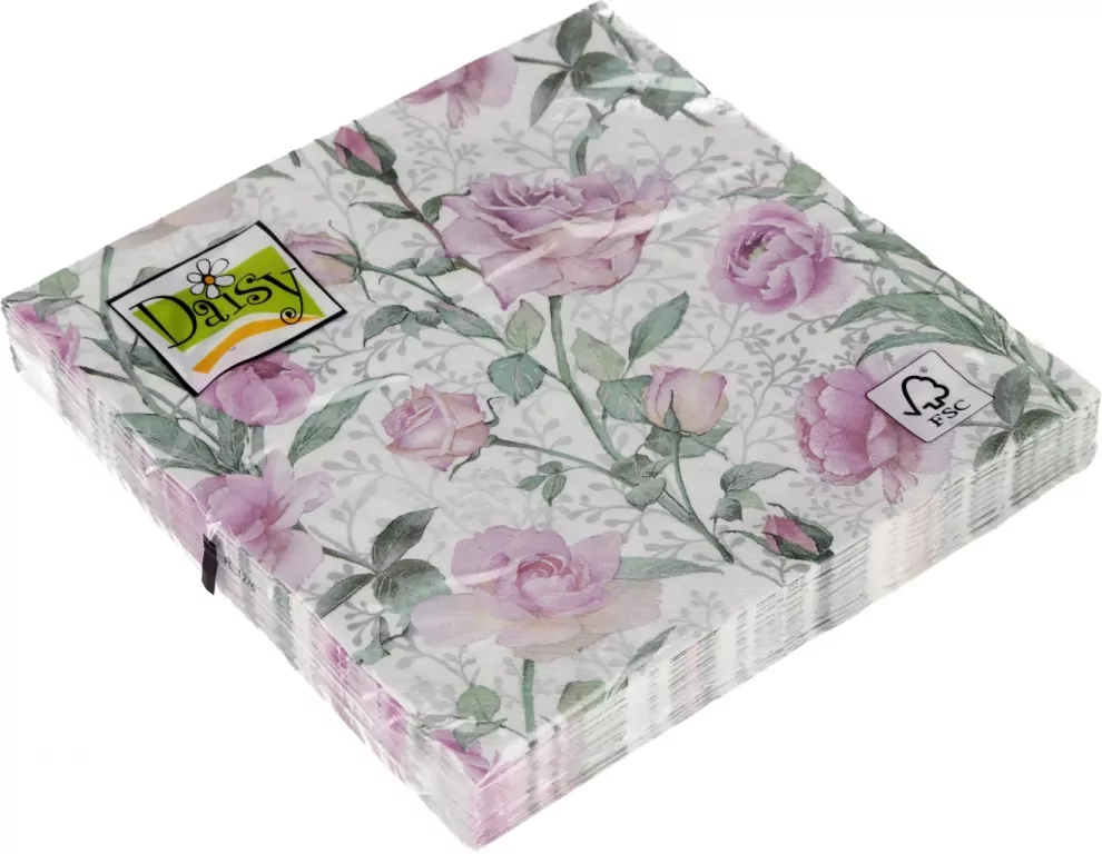 SERWETKA PAP 3W 330X330 KWIAT ROZE SIL OP20SZT - tantis.pl