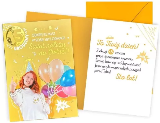 Karnet. Urodziny 15 dziewczyna