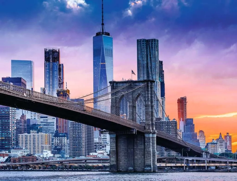 Puzzle 2000. Widok na Manhattan i Most Brooklyn. Ravensburger - tantis.pl