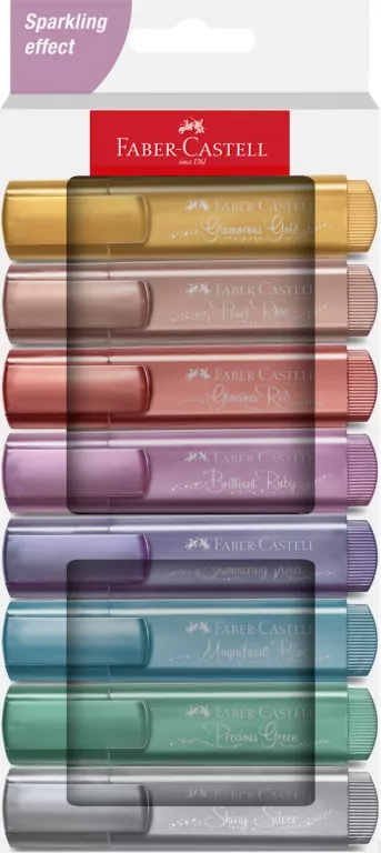 Zakreślacz metaliczny 8 kolorów FABER CASTELL - tantis.pl