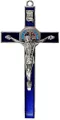 Krzyż granatowy metalowy Benedykta 30cm - tantis.pl