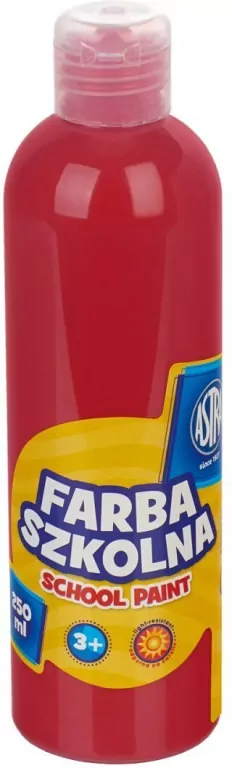 Farba szkolna naturalna tempera 250 ml czerwona - tantis.pl