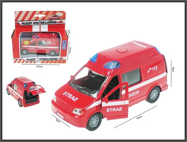Auto Van. Straż pożarna z dźwiękiem 14cm - tantis.pl