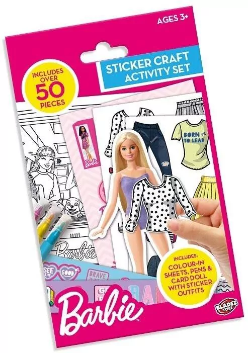 Barbie zestaw kreatywny z naklejkami - tantis.pl