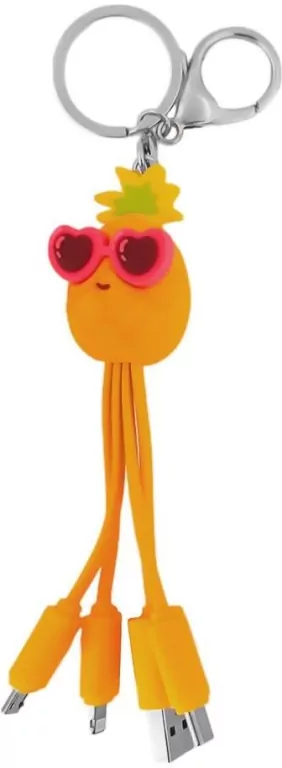 Brelok z kabelkami do ładowania ananas 3w1 - tantis.pl