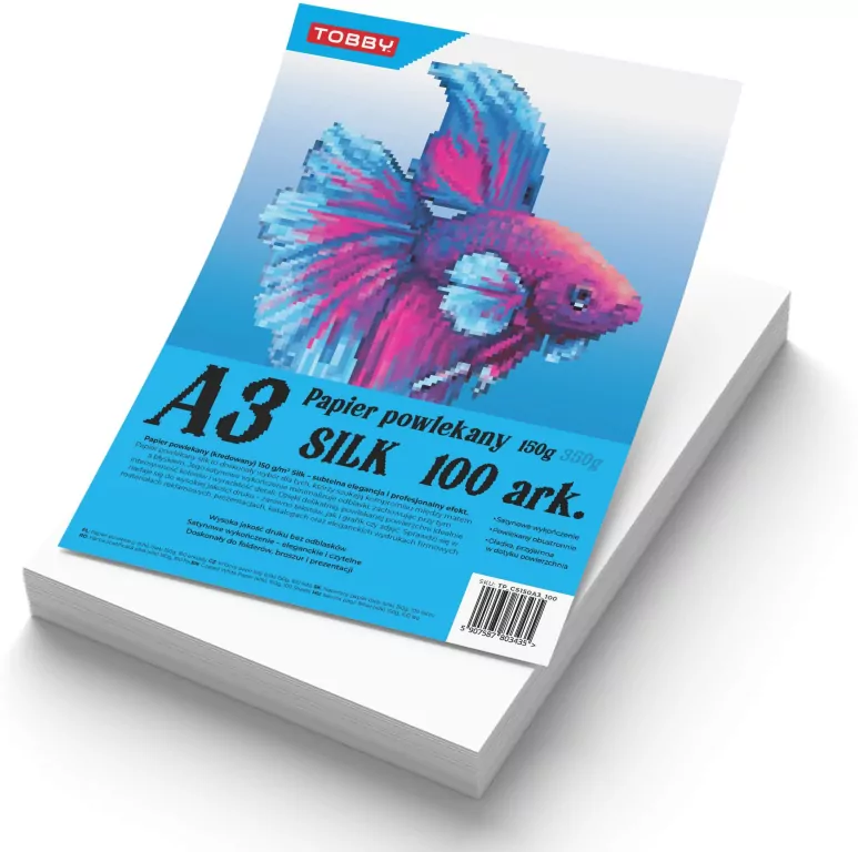 Papier kredowy powlekany A3 150 g/m silk 100 ark - tantis.pl