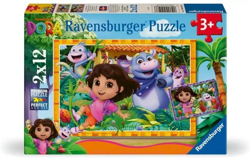 Puzzle dla dzieci 2D: Dora poznaje świat 2x12el - tantis.pl