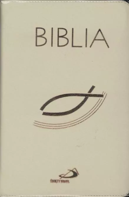 Biblia z rybką. Ecru. Suwak. - tantis.pl