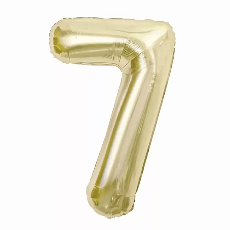 Balon foliowy. Cyfra 7 szampańska 85cm - tantis.pl