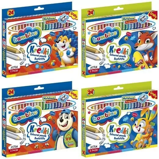 Kredki Bambino 24 kolory + temperówka - tantis.pl