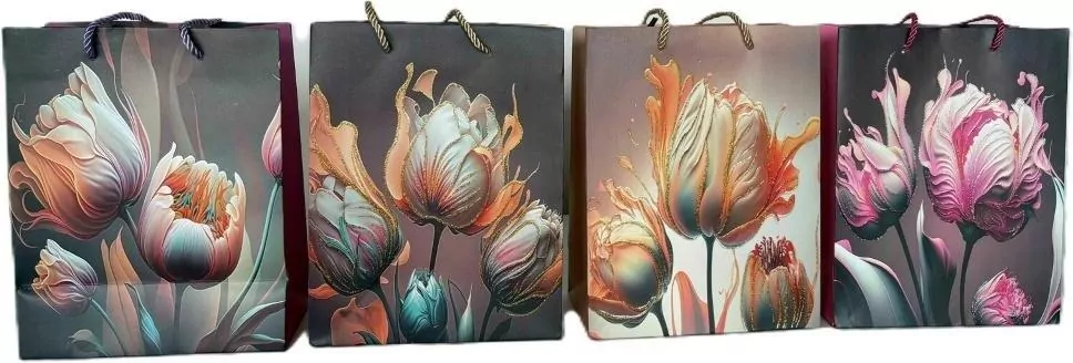 Torba prezentowa M kwiaty MIX - tantis.pl