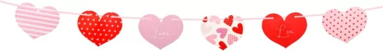 Girlanda papierowa Serca wzorki 200cm
