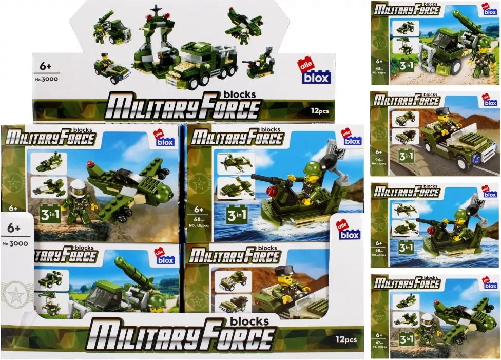 Klocki konstrukcyjne Alleblox Military Force 63-64 elementy, mix - tantis.pl