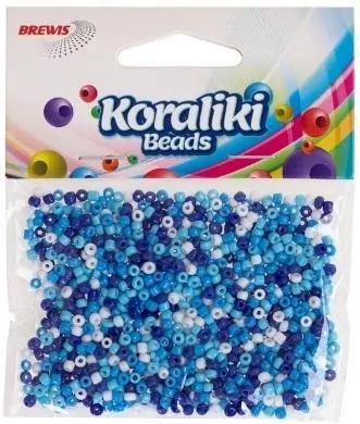 Koraliki akrylowe do nawlekania białe niebieskie - tantis.pl